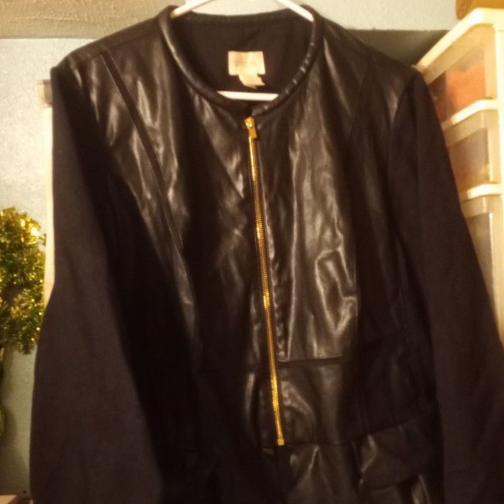 Chico's Faux Leather Shacket Women's Size 3